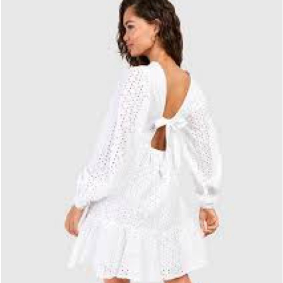 Boohoo White Eyelet Dress, Size 16 - NWT - Picture 2 of 10